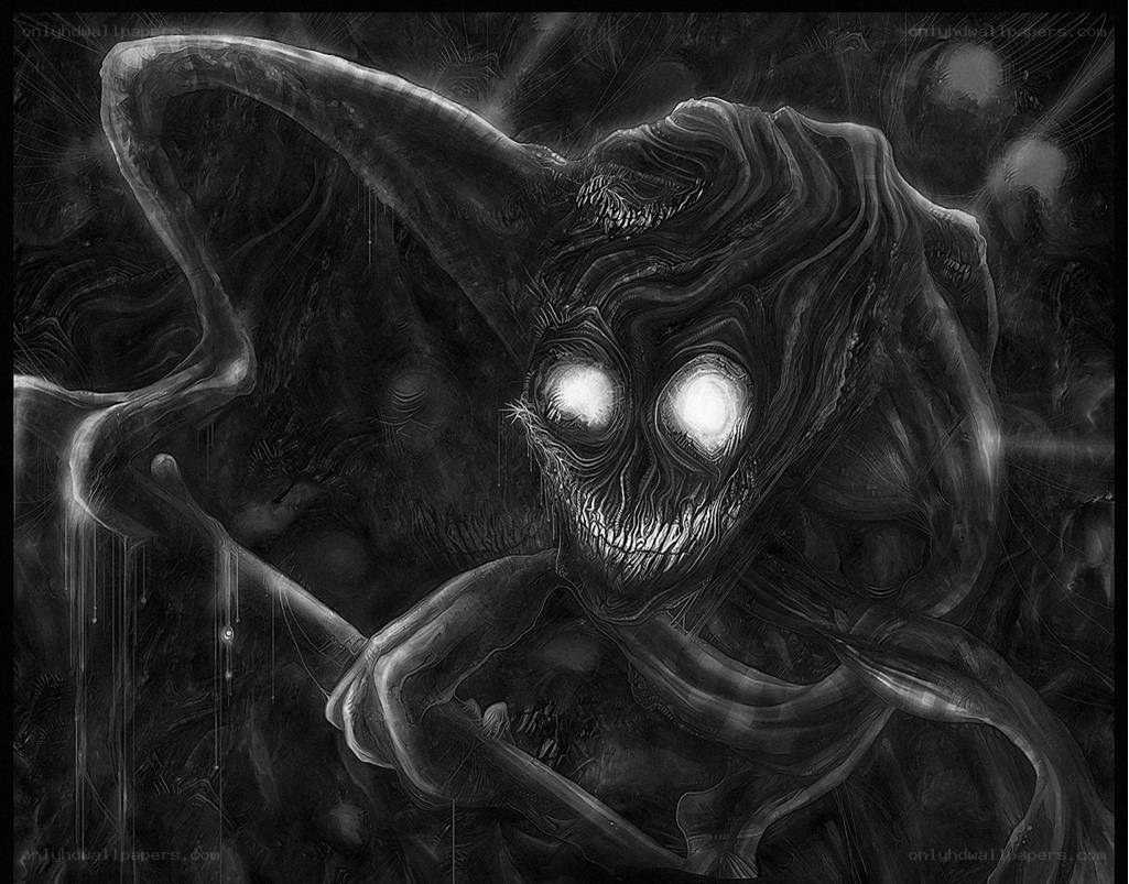 Dark monstrous entity with glowing eyes