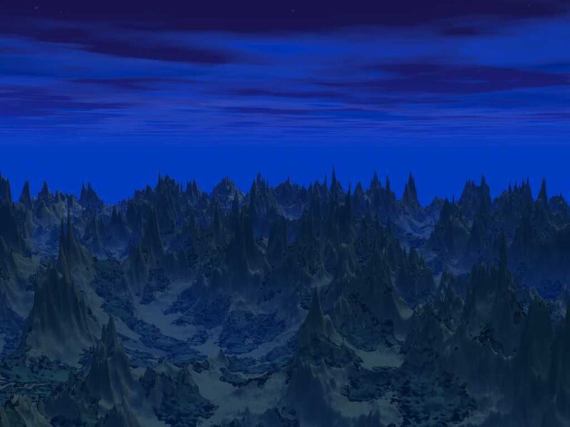 dark mountain landscape at night