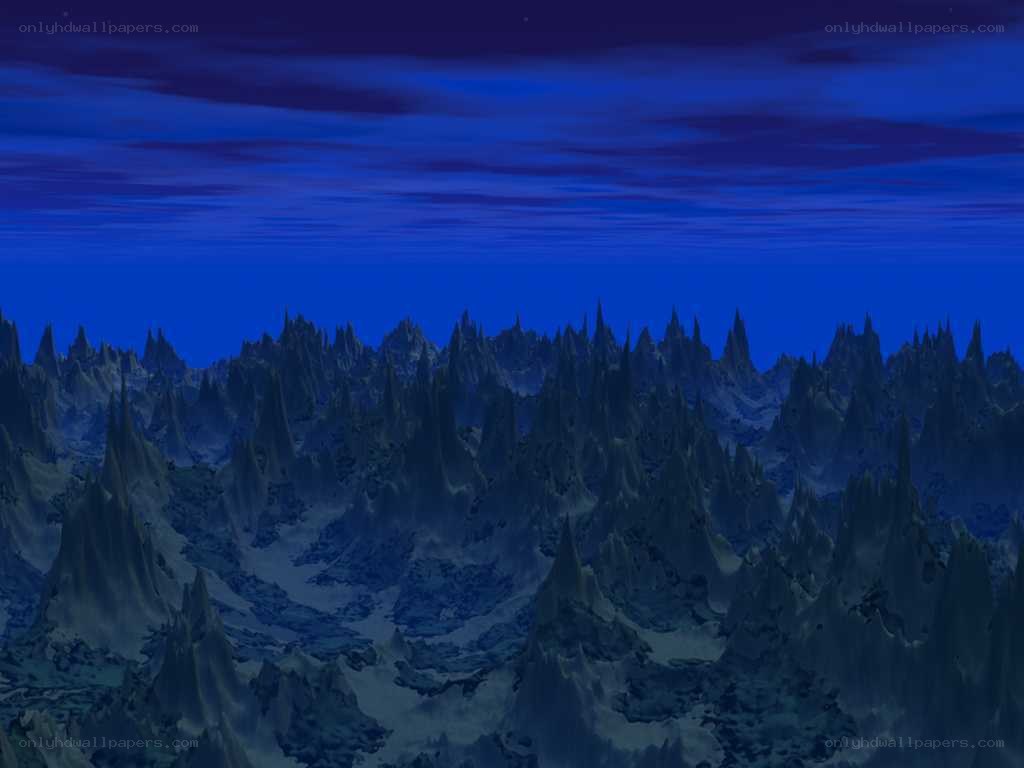 dark mountain landscape at night