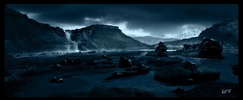 Dark Mountain Landscape
