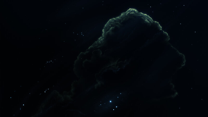 Dark Nebula in Space — Black, Dramatic, Night, Digital Art