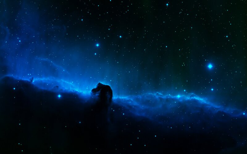 Dark Nebula in Space — Blue, Cosmic, Night