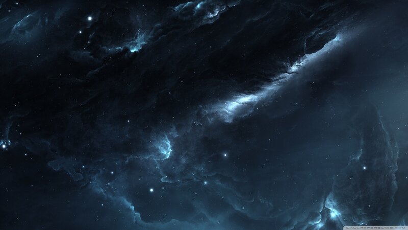 Dark Nebula in Space — Blue, Dramatic