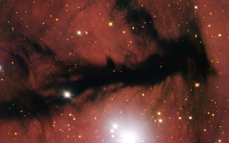 Dark Nebula in Space — Red