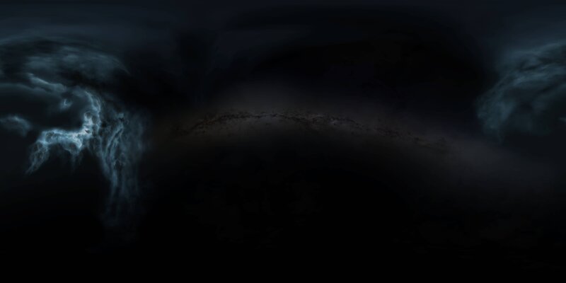 Dark Nebula with Lightning