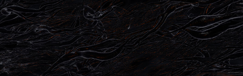 dark network of glowing filaments