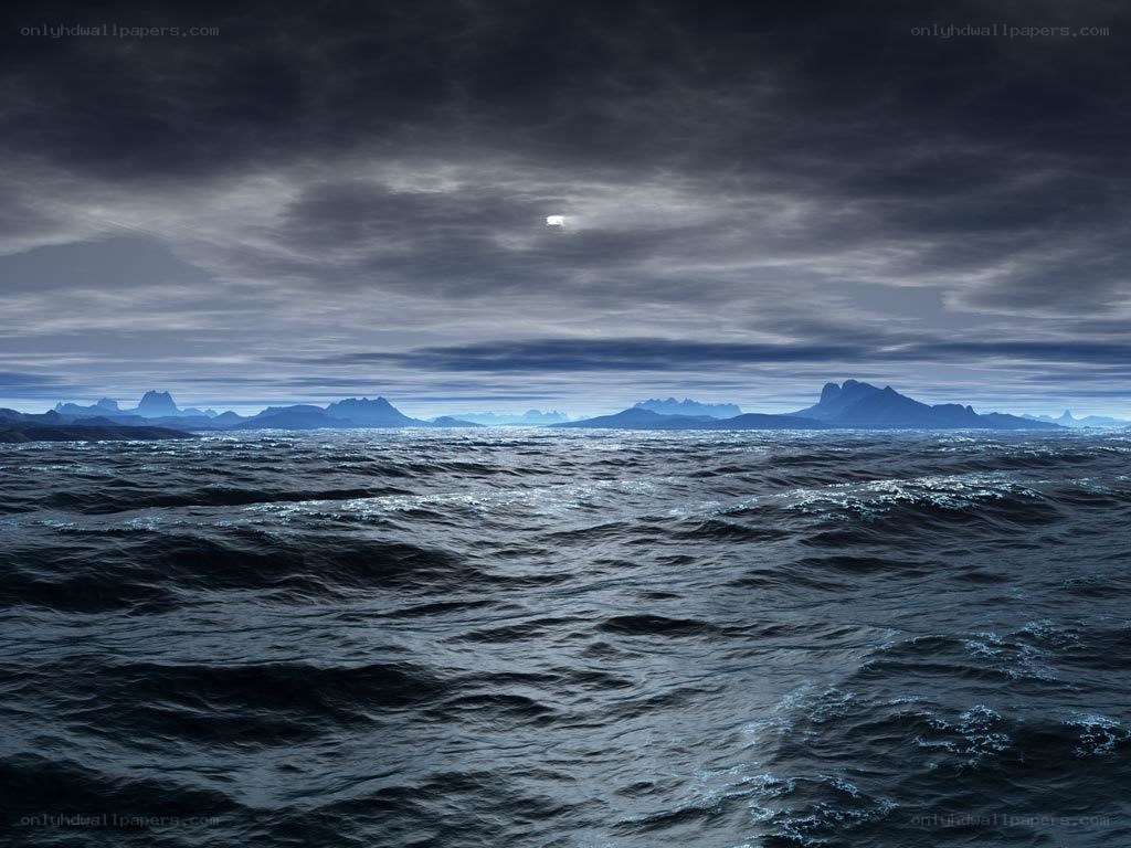 dark ocean at night