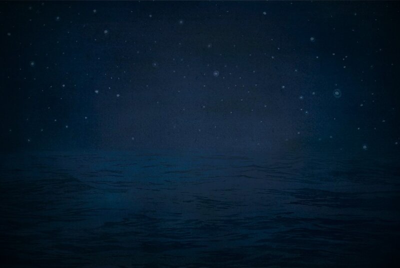 Dark Ocean under Stars