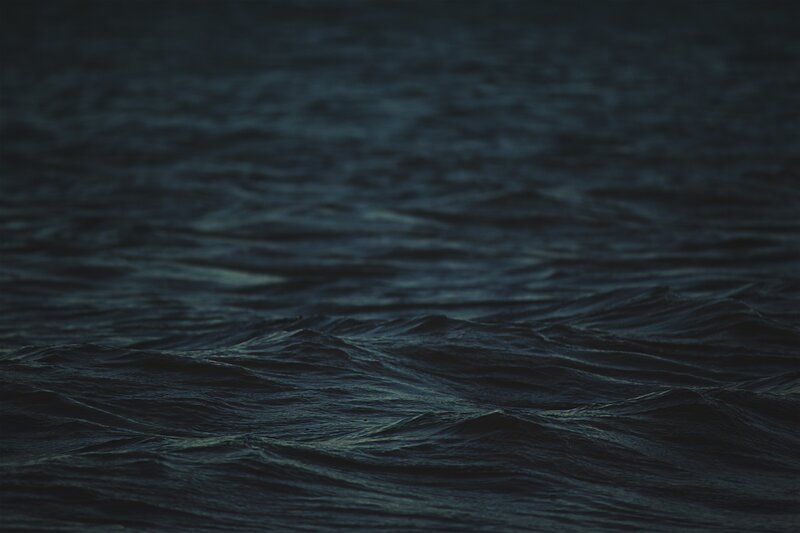 dark ocean waves at night