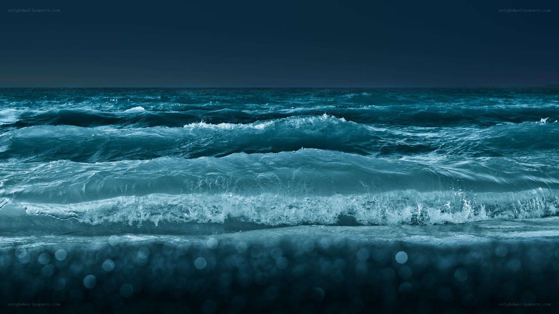 dark ocean waves at night