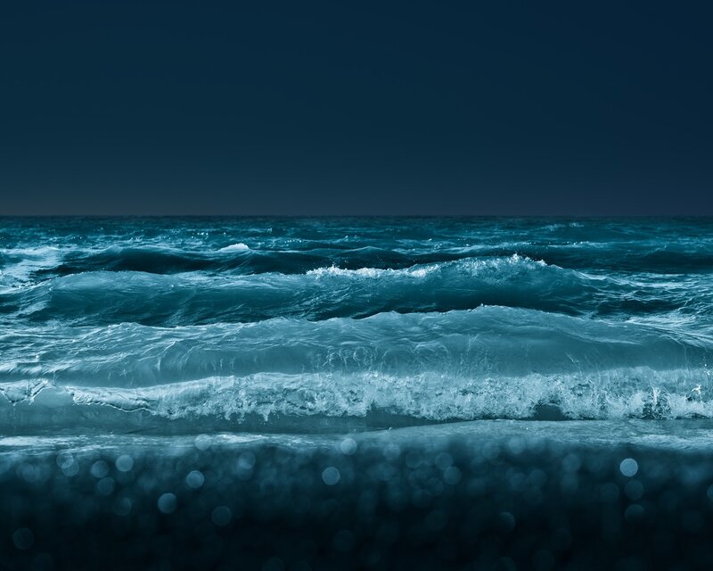 dark ocean waves at night