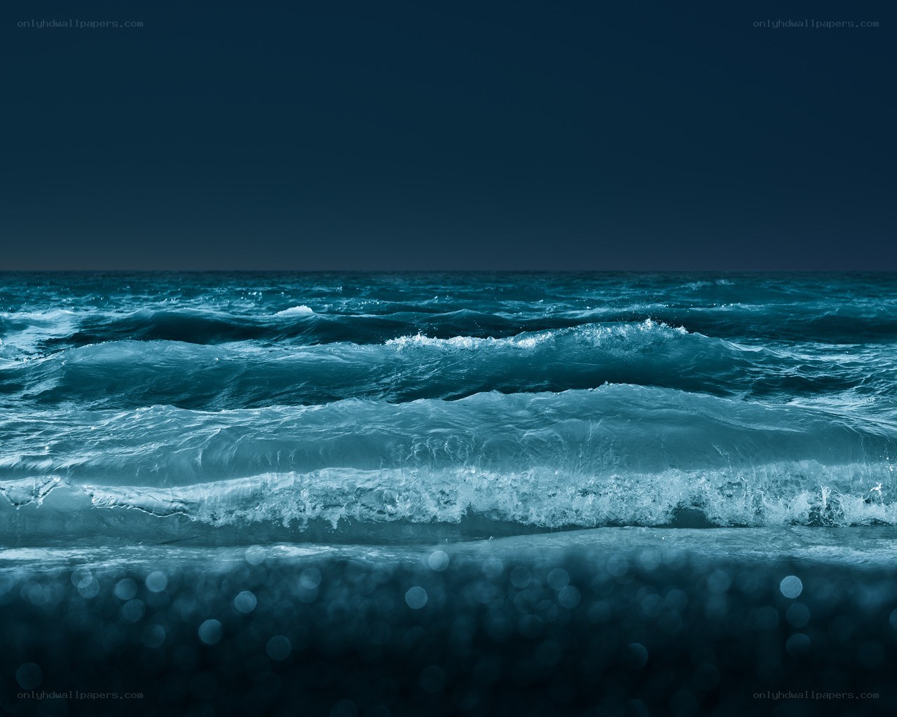 dark ocean waves at night