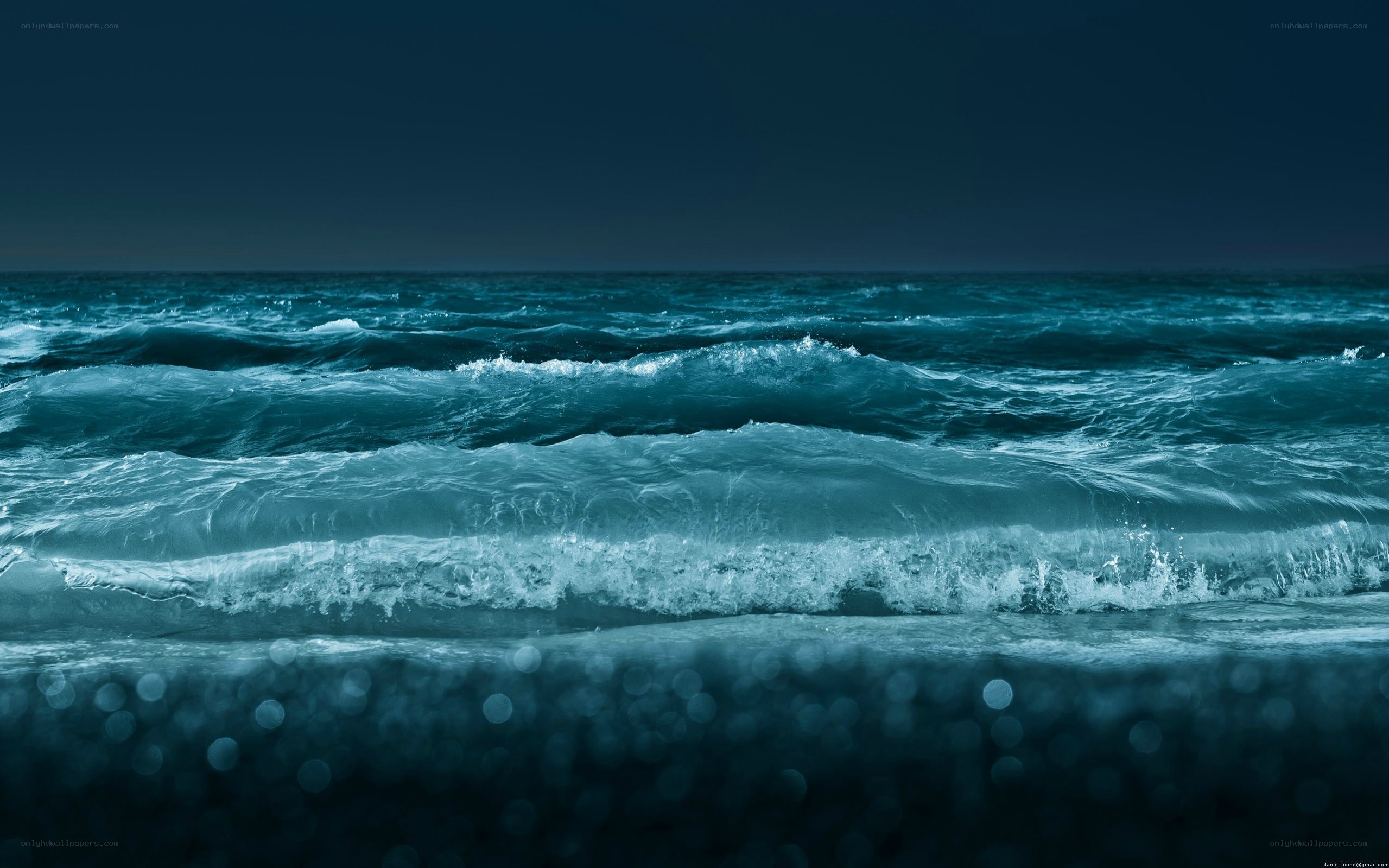 dark ocean waves at night