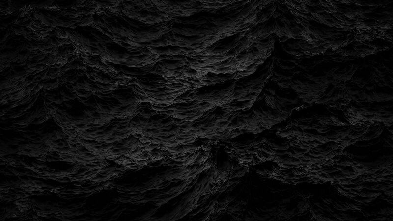 Dark Ocean Waves — Black, Dramatic, Night, Digital Art