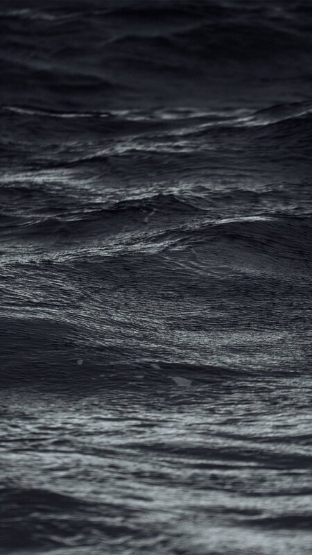 Dark Ocean Waves — Black, Dramatic, Night, Photograph