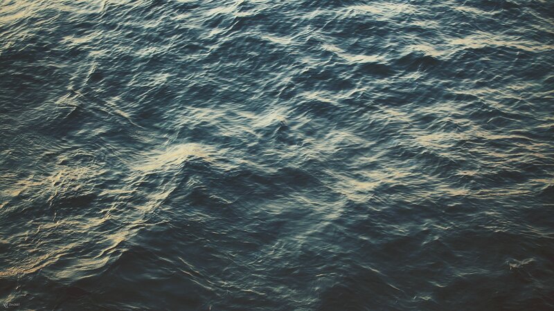 Dark Ocean Waves — Blue, Calm
