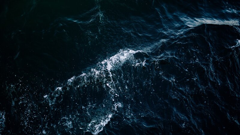 Dark Ocean Waves — Blue, Dramatic