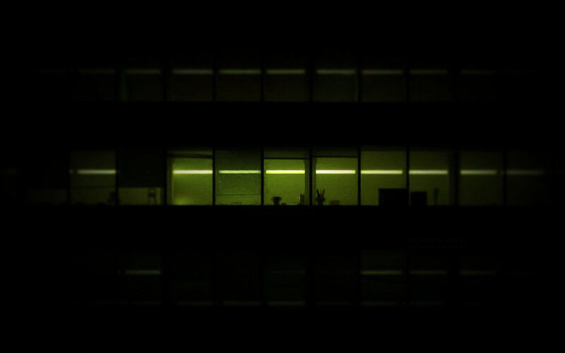 dark office at night