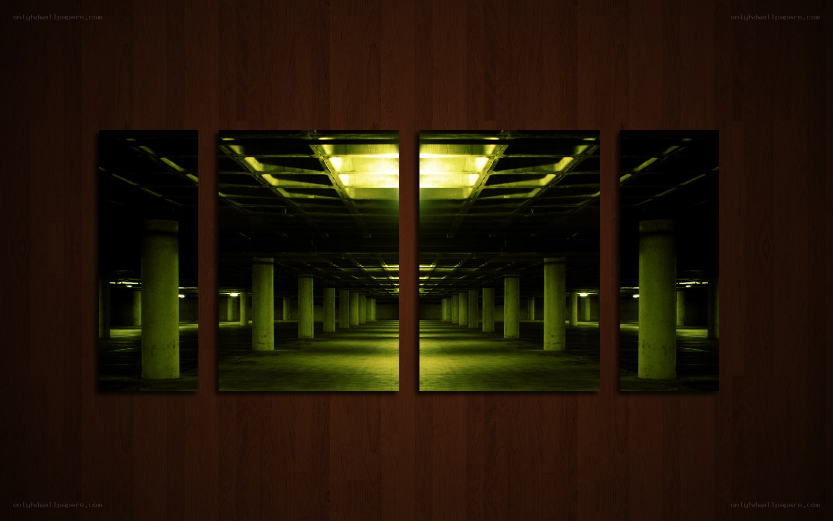 Dark parking garage art
