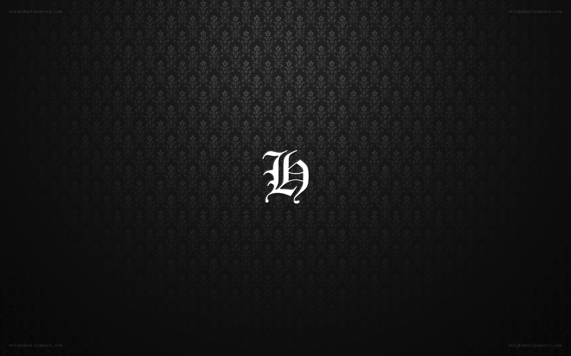 Dark patterned background with letter L