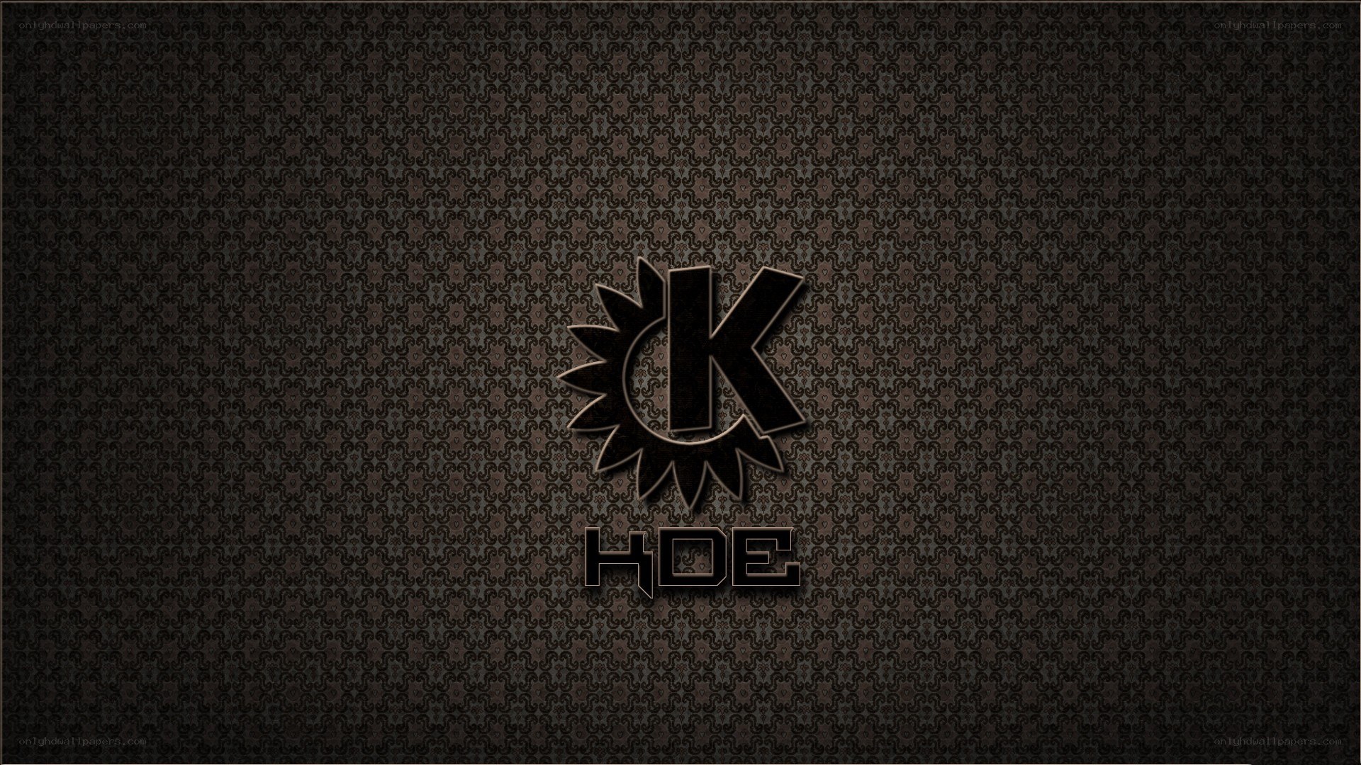 dark patterned background with logo
