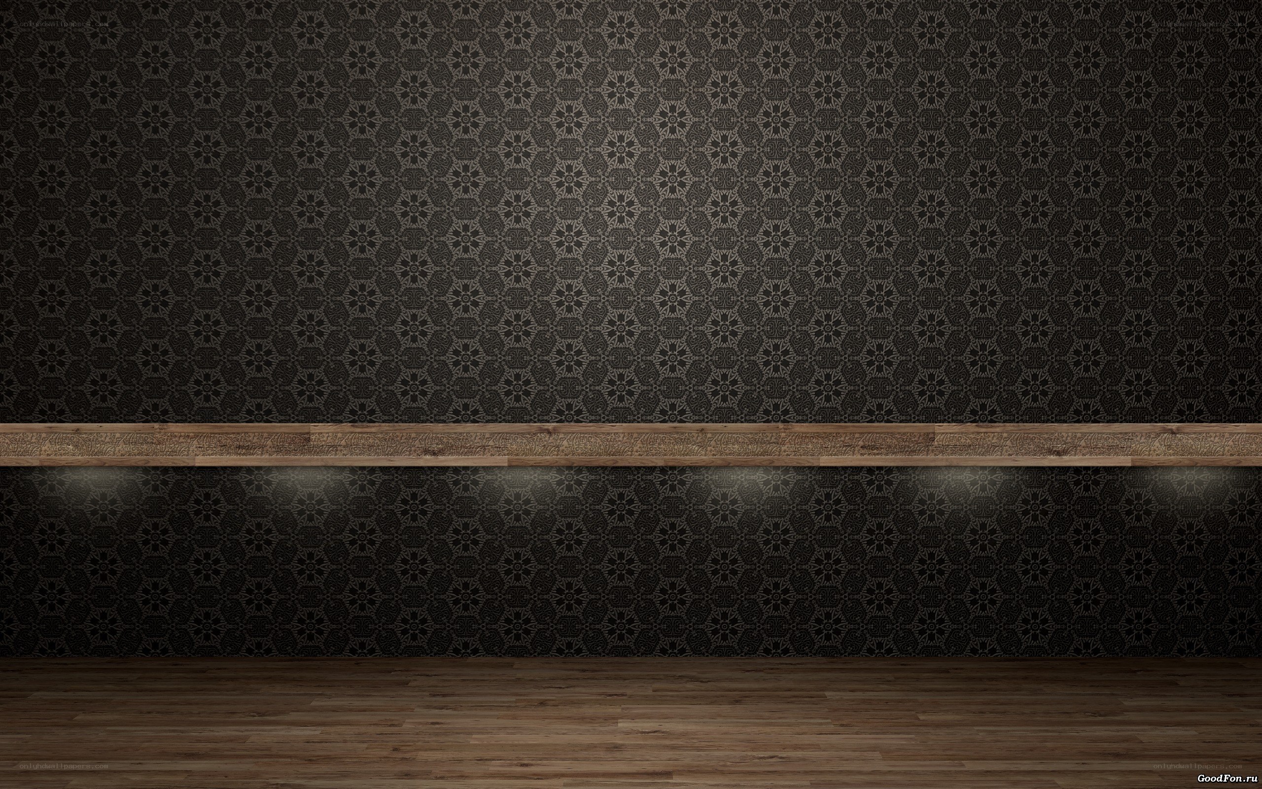 dark patterned wall interior