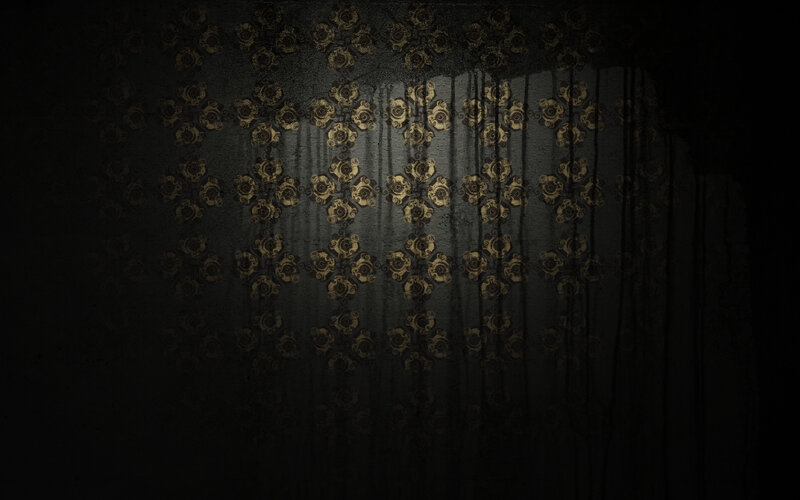 Dark Patterned Wallpaper — Black, Dramatic, Digital Art, Pattern