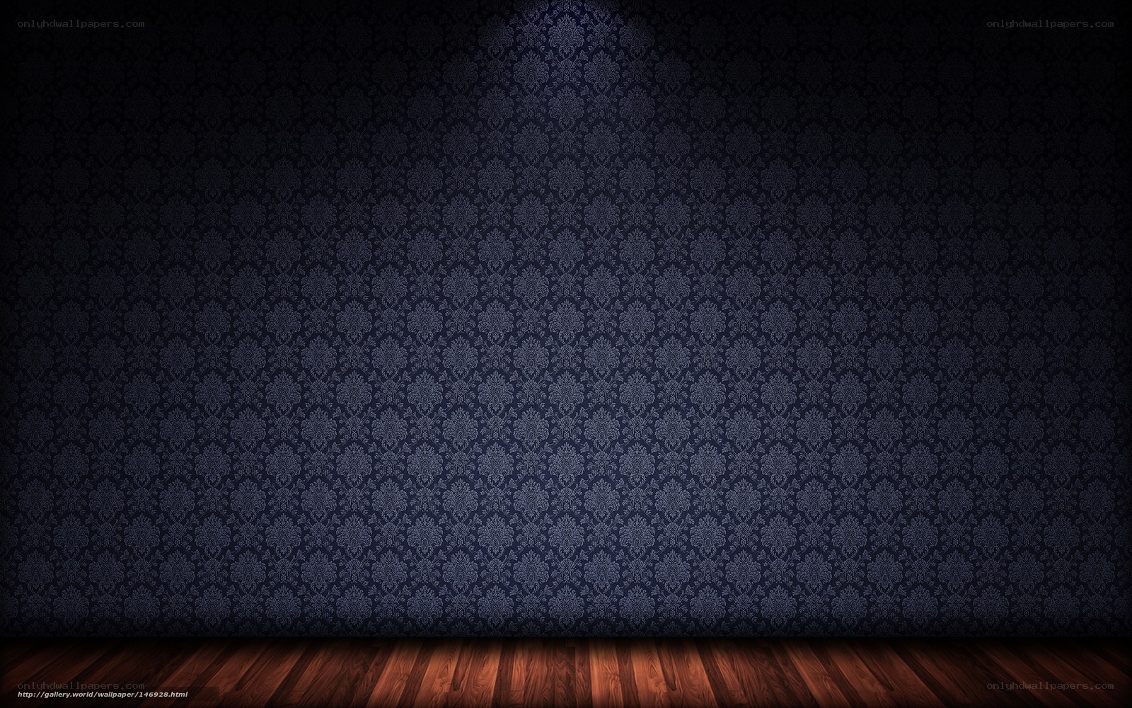 dark patterned wallpaper room