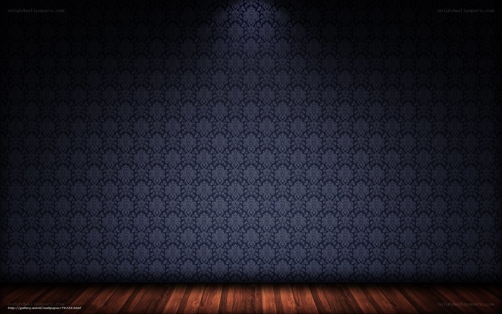 dark patterned wallpaper room