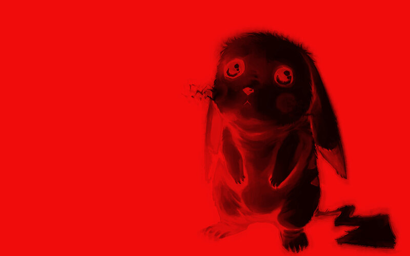 dark Pikachu in red light