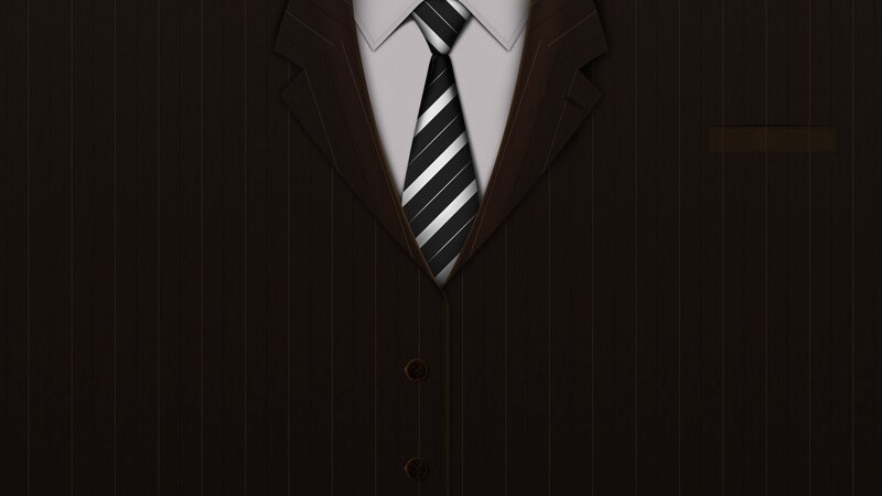 dark pinstripe suit