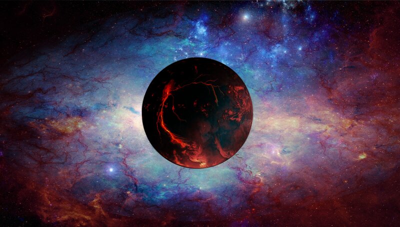 Dark Planet in Space — Blue