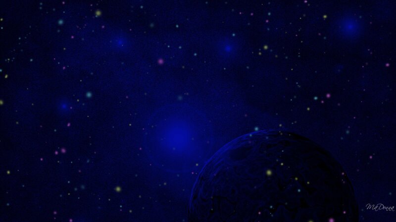 dark planet in starry space