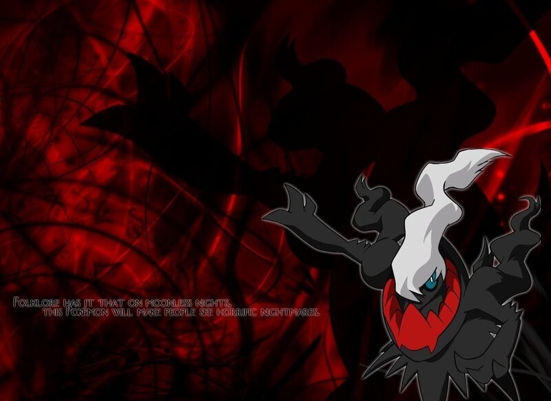 Dark Pokémon on red background