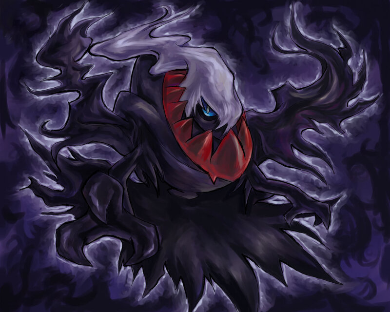 Dark Pokémon with red mouth