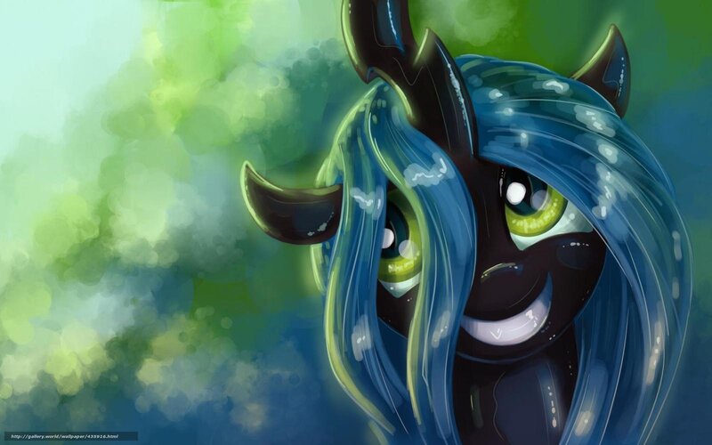 dark pony with blue mane