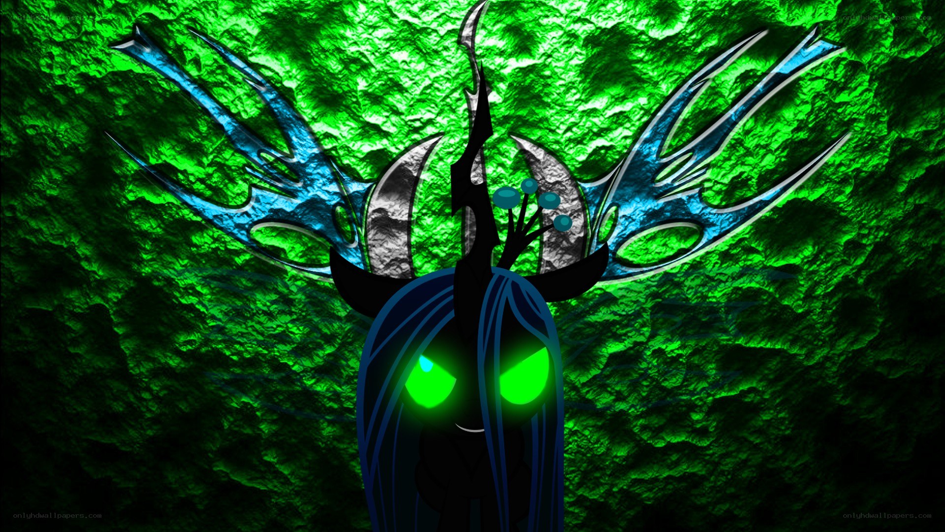 dark pony with glowing eyes
