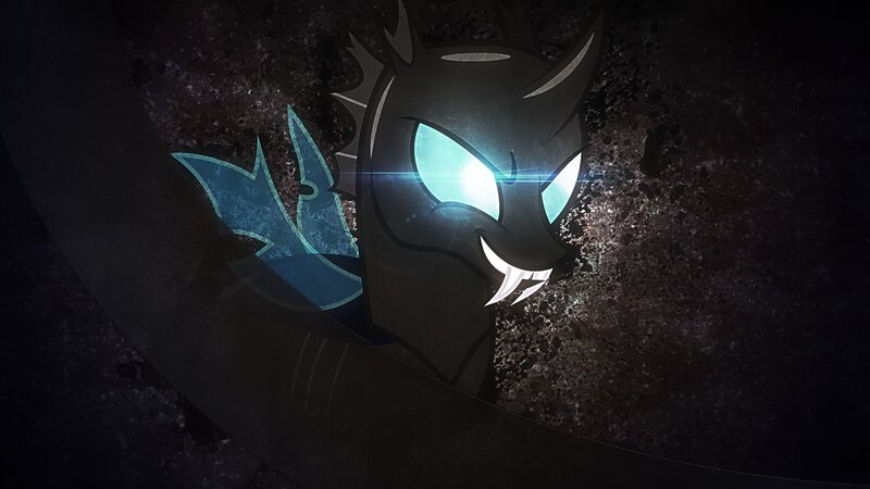 Dark Pony with Glowing Eyes — Black, Dark, Dramatic