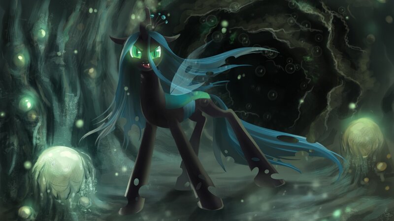 Dark Pony with Glowing Eyes — Black