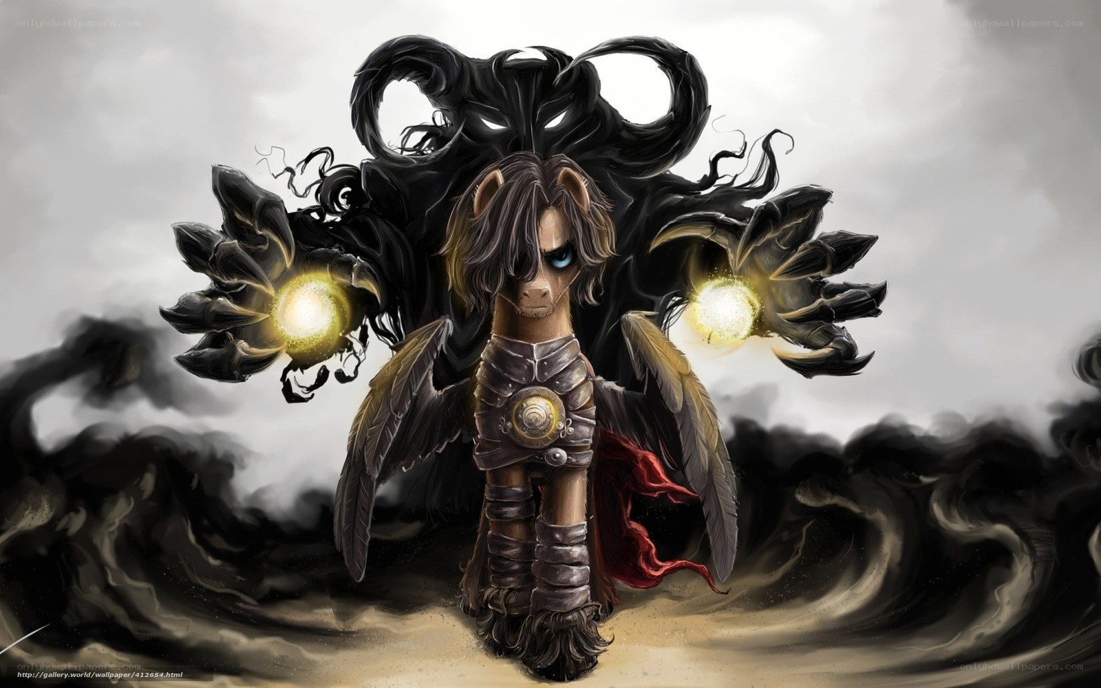 dark pony with glowing hands
