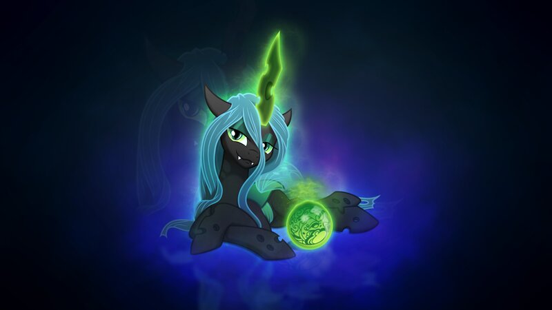 Dark Pony with Glowing Horn — Black