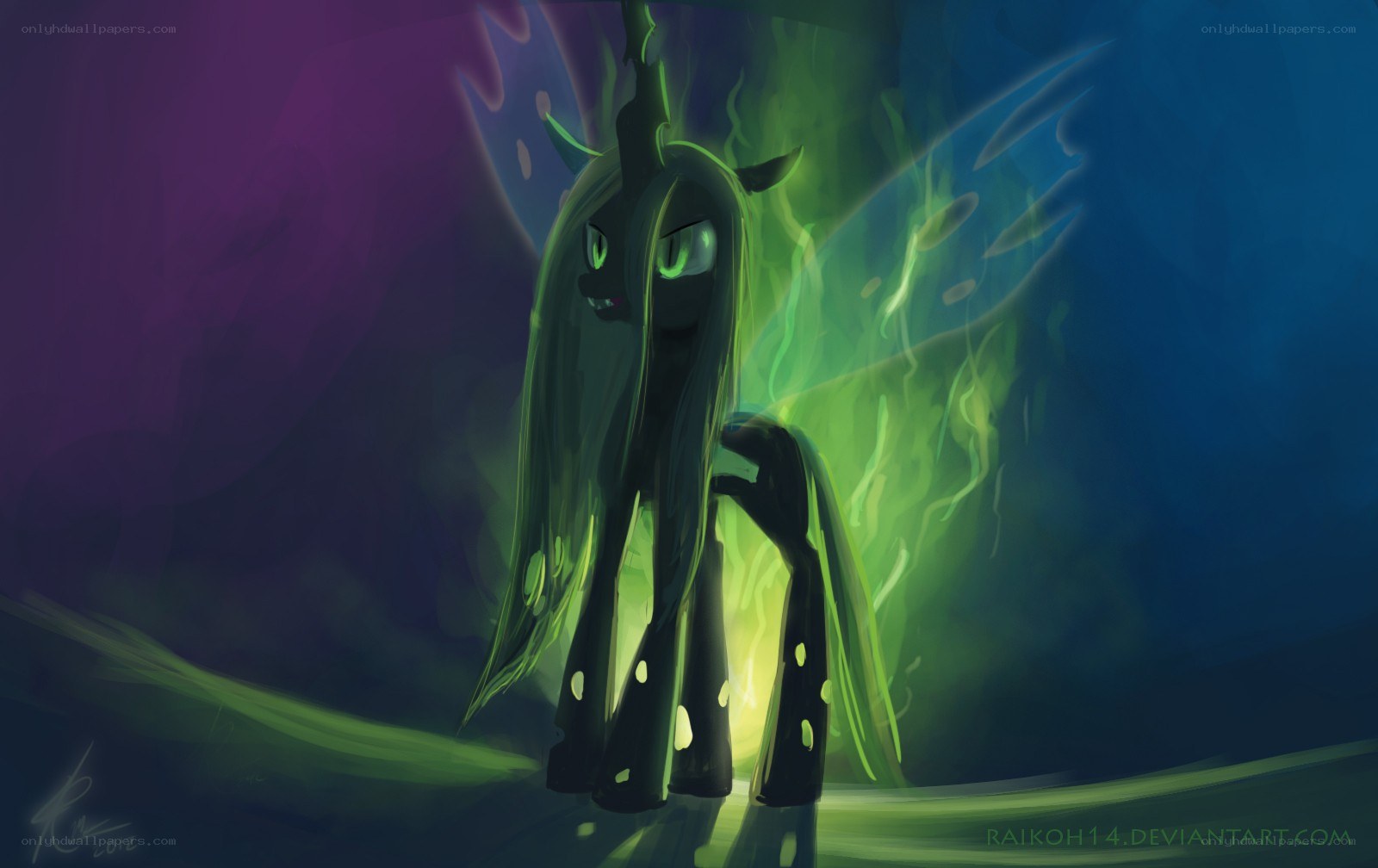 dark pony with green aura