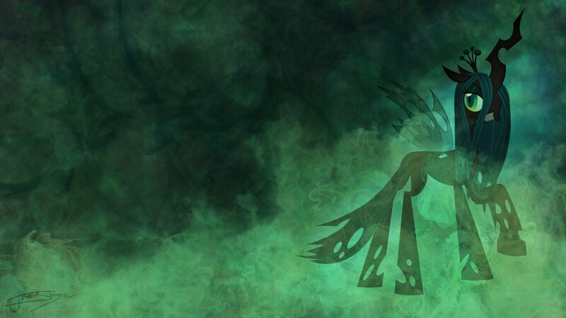Dark Pony with Green Eyes — Dramatic