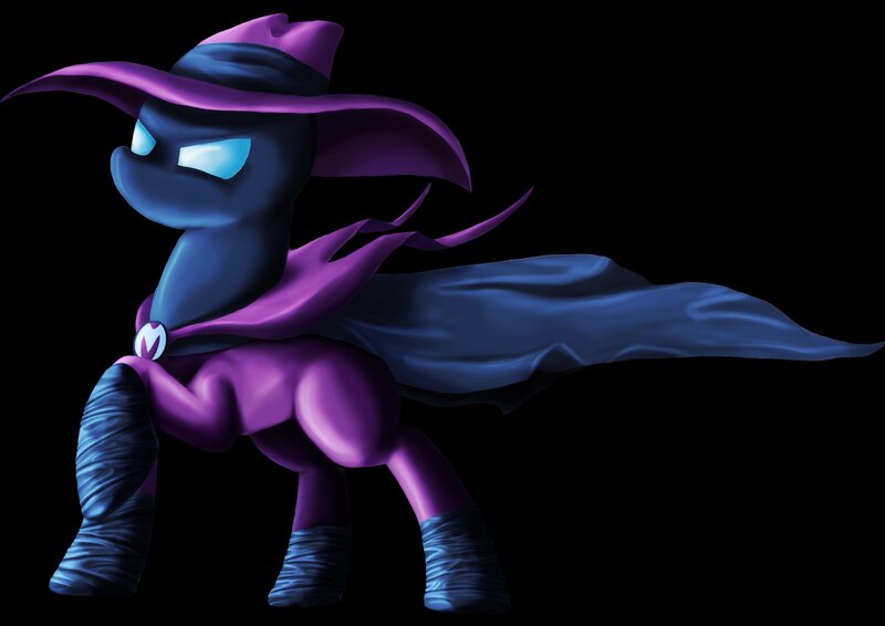 Dark Pony with Purple Hat