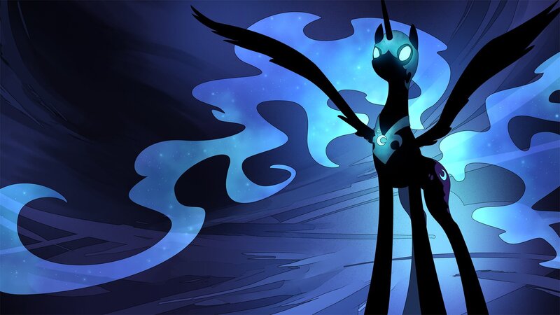 Dark Pony with Wings — Blue, Dramatic
