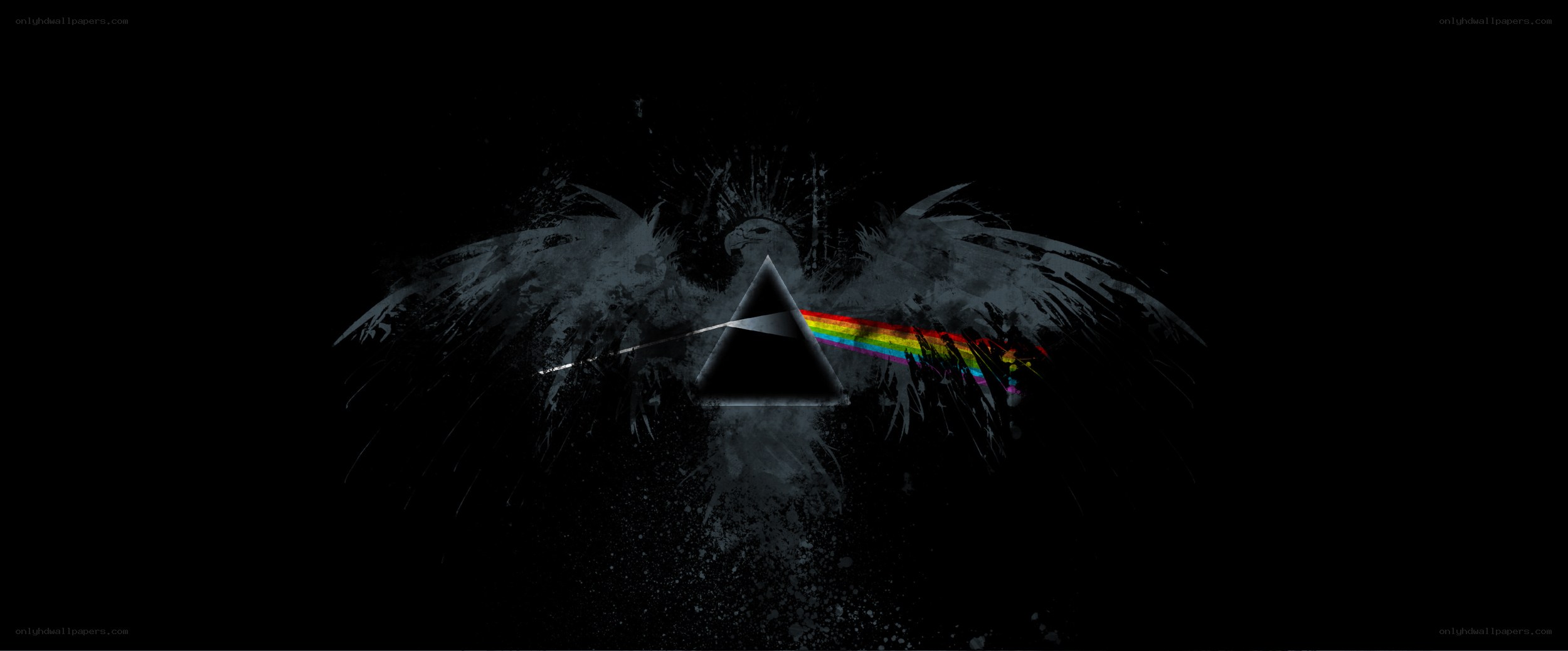 Dark prism with rainbow light