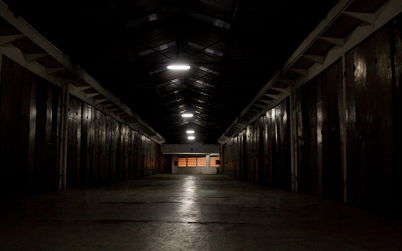 dark prison corridor