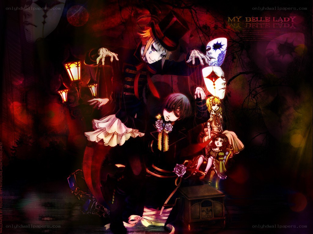 Dark puppeteer with dolls