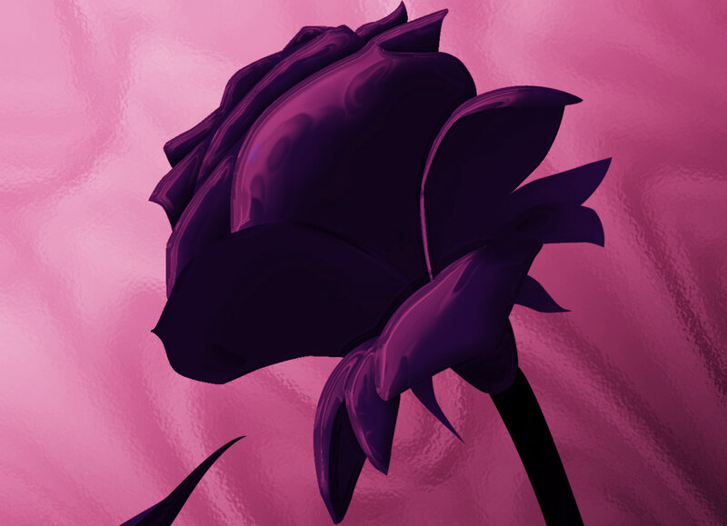 Dark Purple Rose — Dramatic, 3d Render