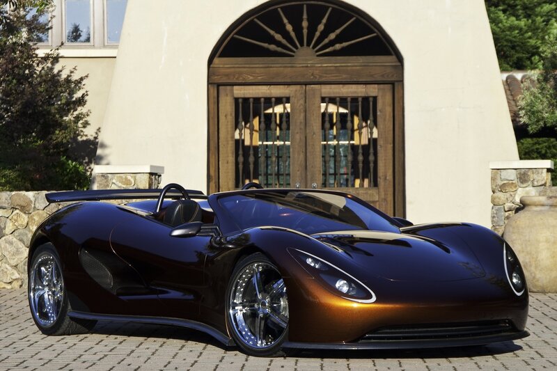 Dark Purple Sports Car — Black